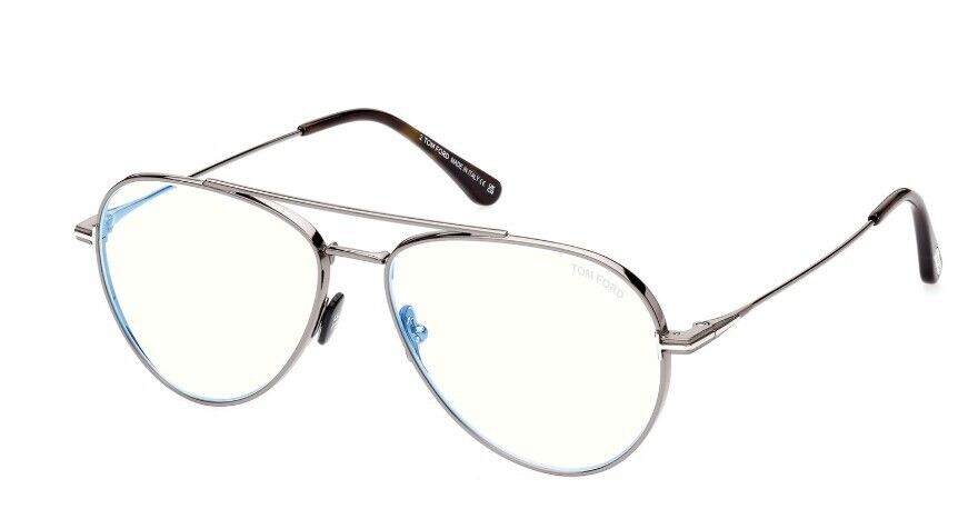Tom Ford FT5800-B 008 Shiny Deep Gold/Blue Block Unisex Eyeglasses