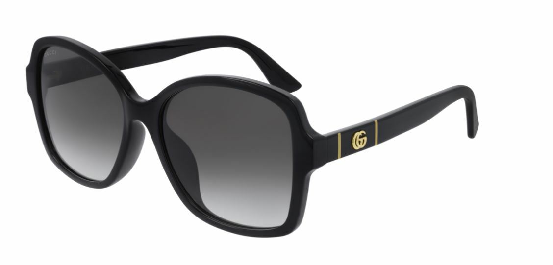 Gucci GG 0765SA 001 Black/Gray Gradient Butterfly Women Sunglasses