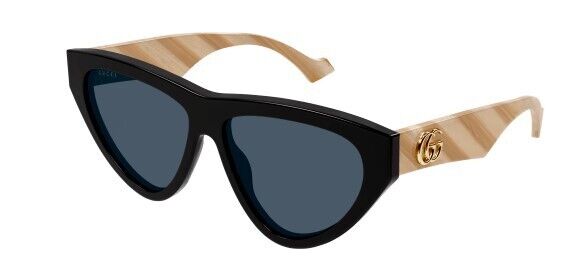 Gucci GG1333S 004 Black-Ivory/Blue Cat Eye Women's Sunglasses