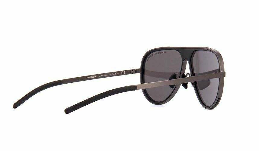 Porsche Design P 8684 A Gunmetal Black/Dark Blue Mirrored Sunglasses