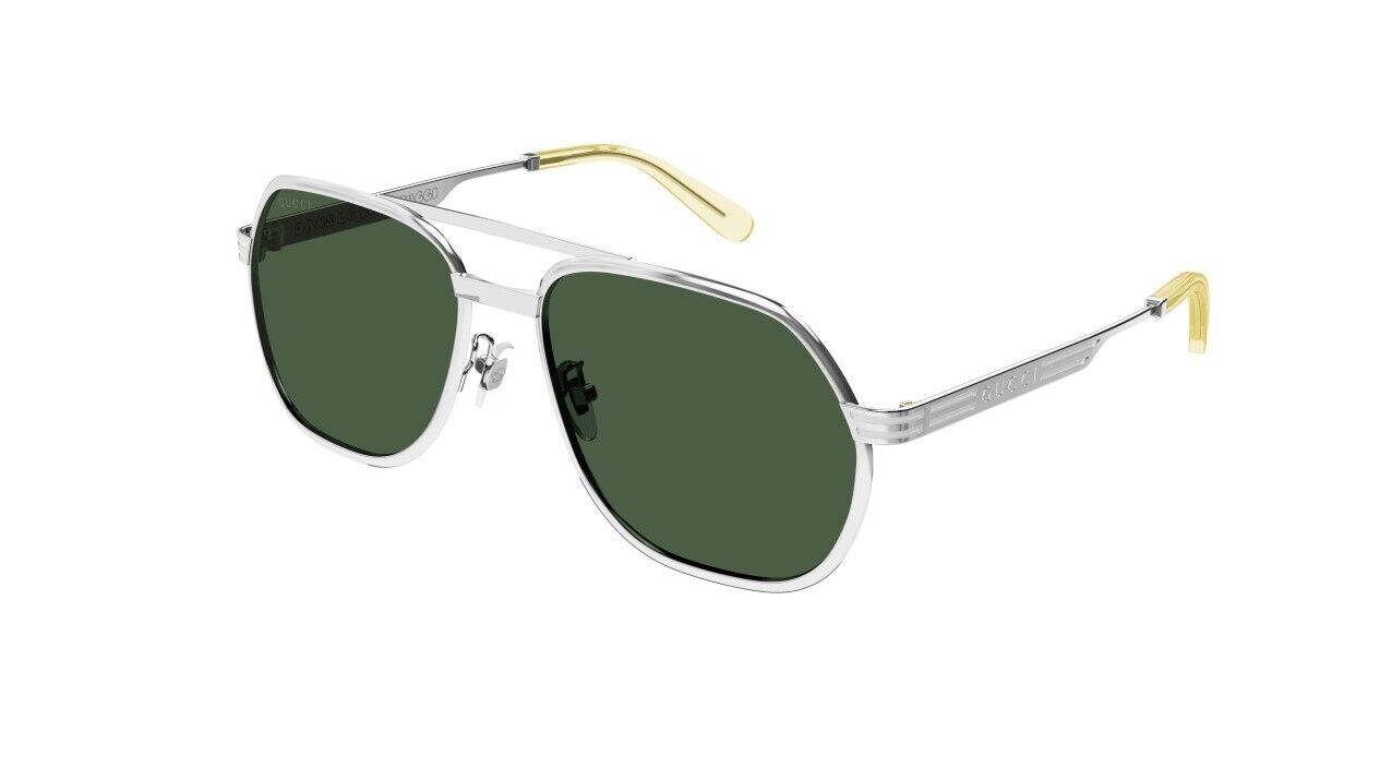 Gucci GG0981S 005 Silver/Green Men's Sunglasses
