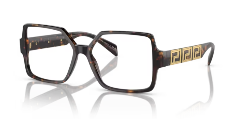Versace 0VE3337 108 Havana Square Eye Women's Eyeglasses