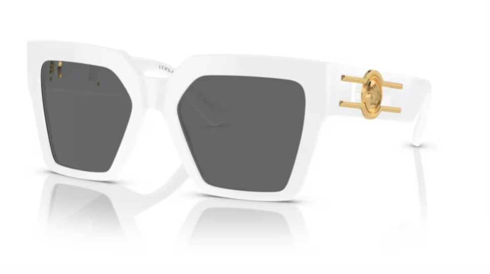 Versace 0VE4458F 314/87 White/Dark Grey Square Women's Sunglasses