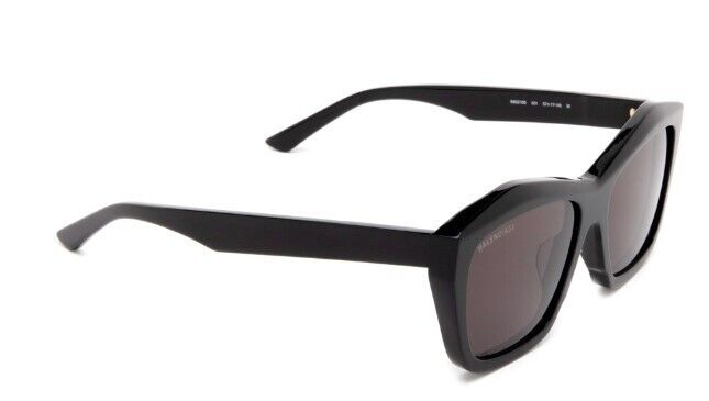 Balenciaga BB0216S 001 Black/Grey Cut Square Full-Rim Women's Sunglasses