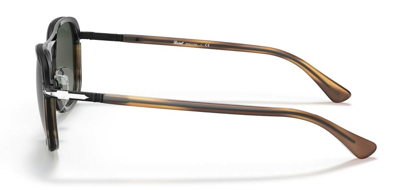 Persol 0PO 2484S 114671 Black Stiped Brown/Grey Gradient Unisex Sunglasses