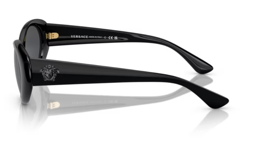 Versace 0VE4455 GB1/87 Black/Dark Grey Oval Women's Sunglasses