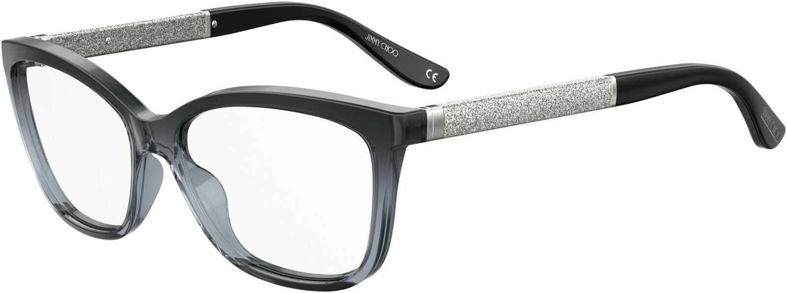 Jimmy Choo 105 0U76 Black Transparent Gray Marut Eyeglasses