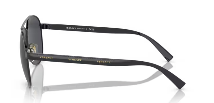 Versace 0VE2209 100987 Black/Dark Grey 58 mm Oval Men's Sunglasses.