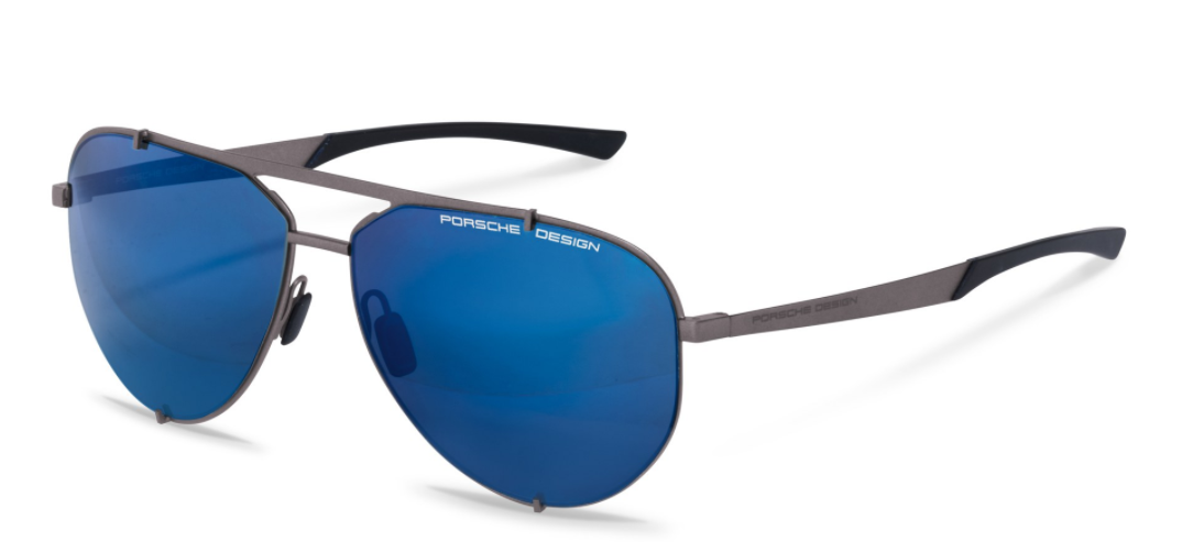 Porsche Design P 8920 C Gunmetal/Black Dark Blue Mirrored Sunglasses