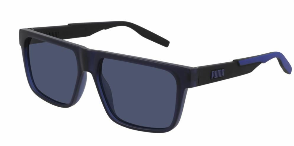 Puma PU 0315S 002 Blue Black/Blue Square Unisex Sunglasses
