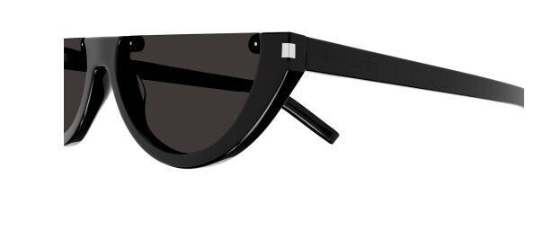 Saint Laurent SL 563 001 Black/Black Semi Rimless Cat-Eye Unisex Sunglasses