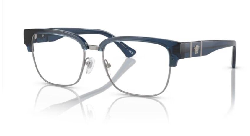 Versace 0VE3348 5292 Blue transparent/ Clear Square Men's Eyeglasses