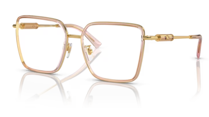 Versace VE1294D 1507 - Transparent peach 55 MM Square Women's Eyeglasses