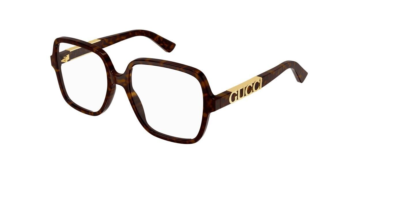 Gucci GG1193O 002 Havana with Gucci Bold Logo Soft Square Women's Eyeglasses