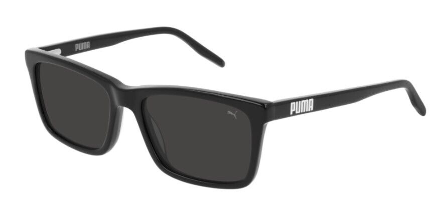 Puma PJ0040S 001 Black/Grey Rectangle Junior Full-Rim Sunglasses
