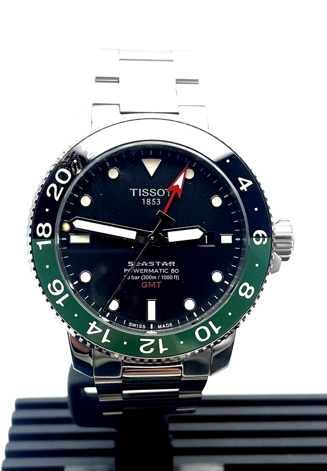 Tissot Seastar 1000 Powermatic 80 GMT Black Dial Watch T1204291105101