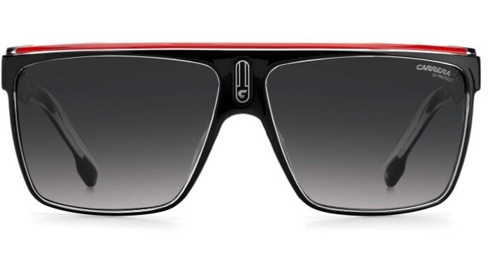 Carrera 22/N 0T40/90 Black White Red/Grey Shaded Rectangle Men's Sunglasses