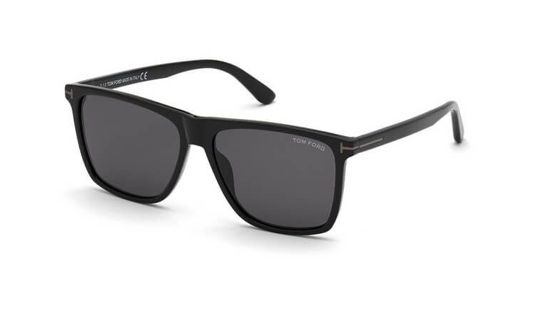 Tom Ford FT0832N 01A Black/Grey Mirrored Square Men's Sunglasses
