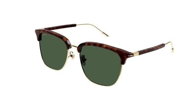 Gucci GG 1275SA 002 Havana-Gold/Green Soft Square Men's Sunglasses