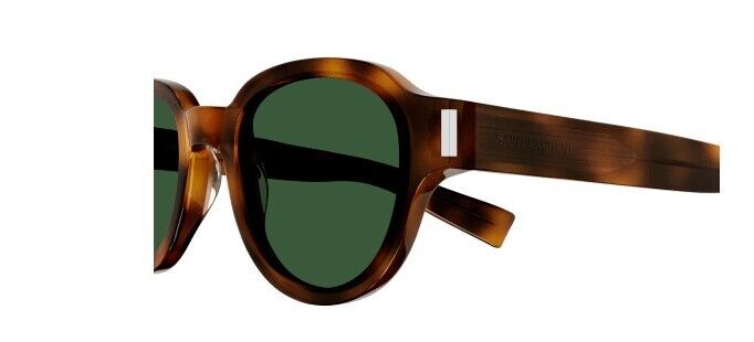 Saint Laurent SL 546 002 Havana/Green Round Unisex Sunglasses