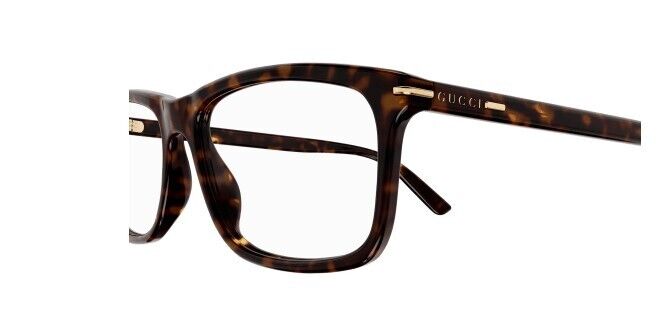 Gucci GG14470 002 Havana Clear Rectangular Men's Eyeglasses