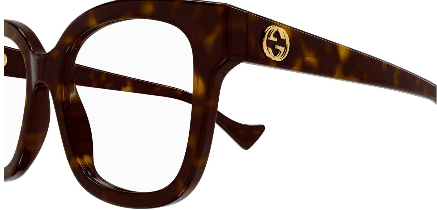 Gucci GG1258O 005 Havana Rectangular Women's Eyeglasses