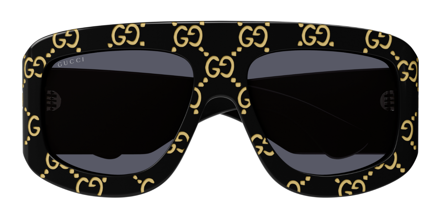 Gucci GG 0983S 004 Black/Grey Soft Square Oversize Men's Sunglasses