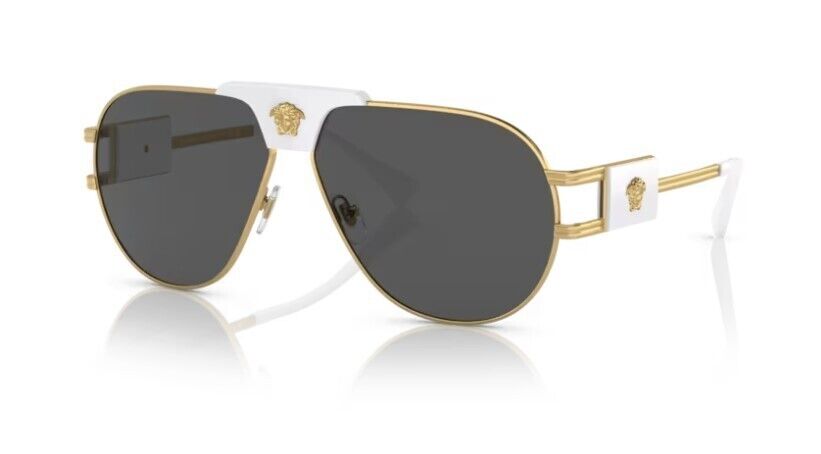 Versace 0VE2252 147187 - Gold / Dark Grey Wide Men's Sunglasses