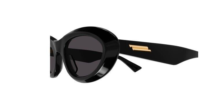 Bottega Veneta BV1191S 001 Black/Grey Oval Women's Sunglasses
