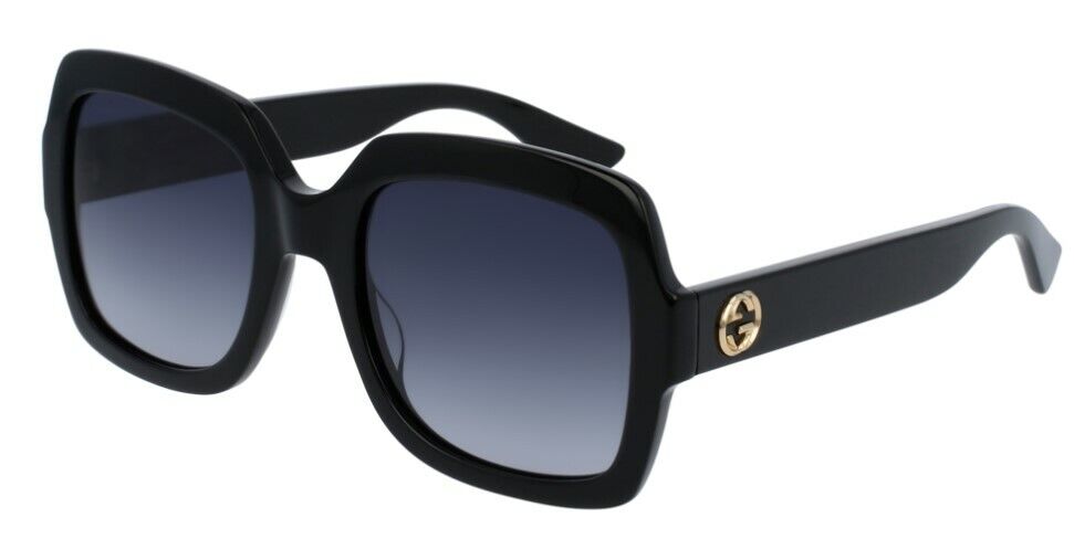 Gucci GG0036SN 001 Black/Gradient Grey Square Women's Sunglasses.
