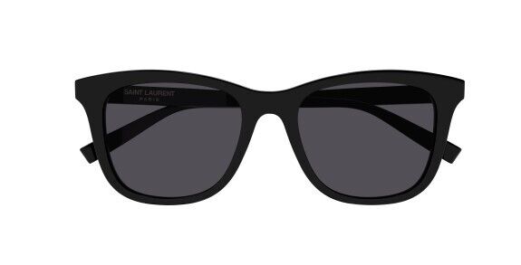Saint Laurent SL 587/K 001 Black/Black Square Unisex Sunglasses