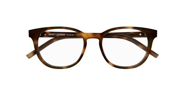 Saint Laurent SL M111 002 Havana/Transparent Round Women's Eyeglasses