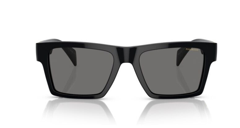 Versace 0VE4445 GB1/81 Black/ Dark Grey Polarized Rectangle Men's Sunglasses