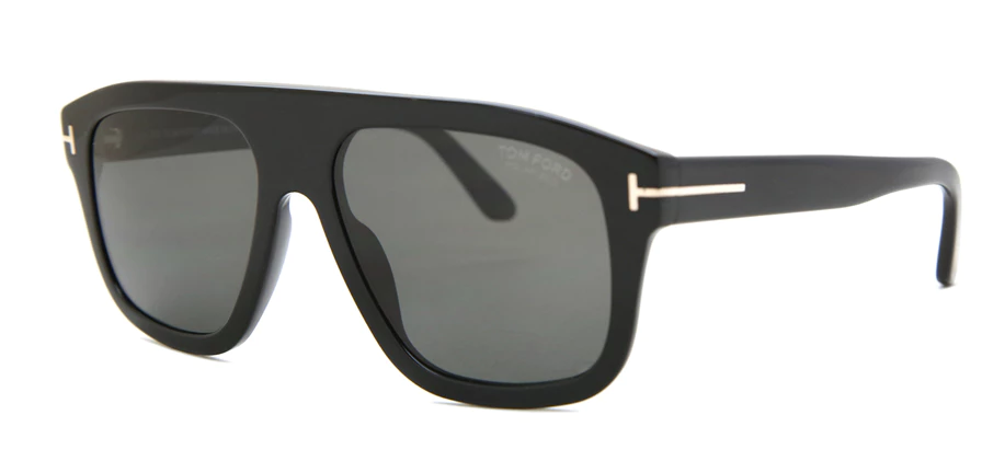 Tom Ford FT0777 01D Black/Grey Polarized Rectangle Men's Sunglasses