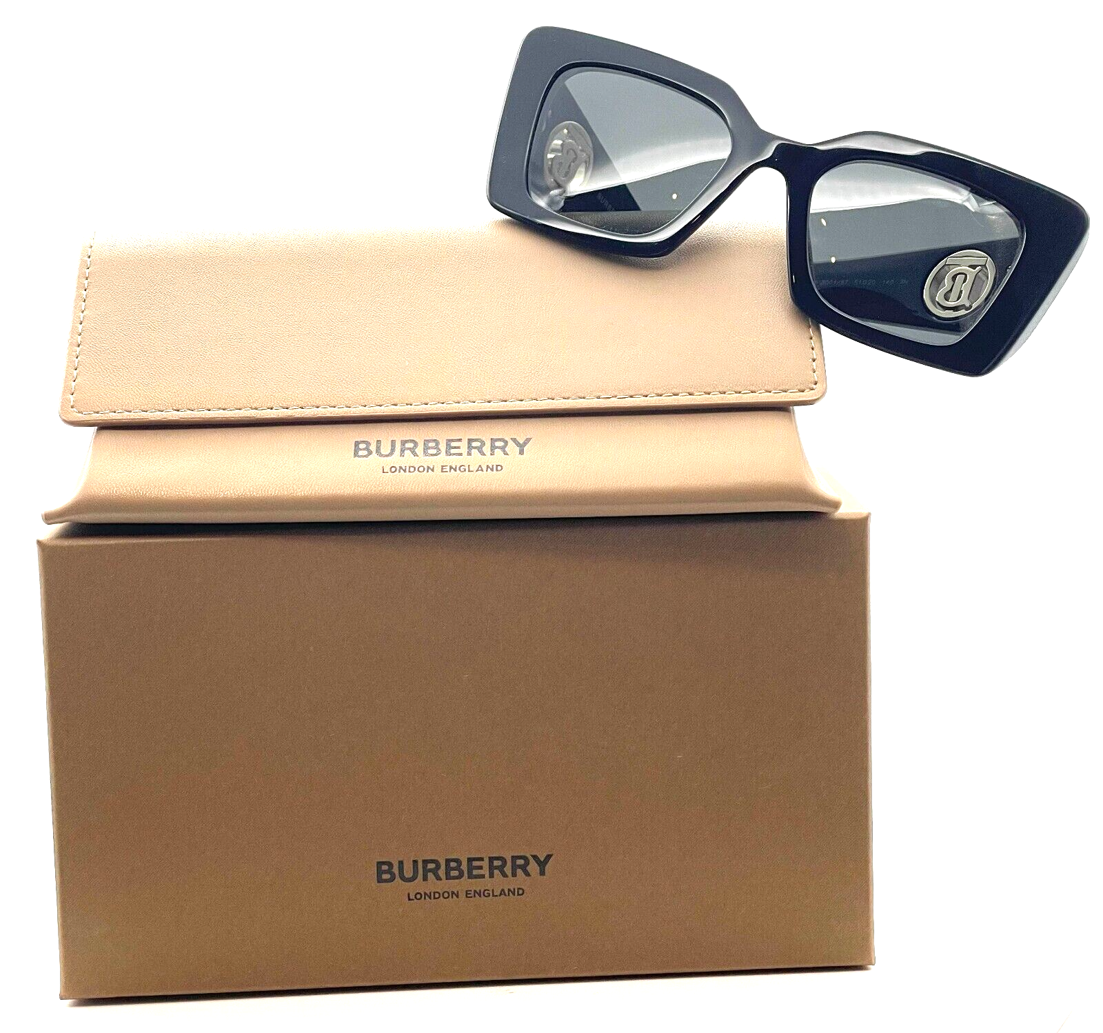 Burberry Daisy BE4344 300187 Black/Dark Grey Cat Eye Women's Sunglasses