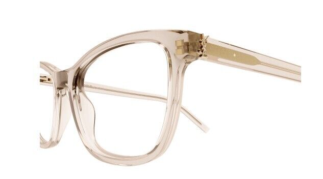 Saint Laurent SL M121 003 Nude/Transparent Rectangular Women's Eyeglasses