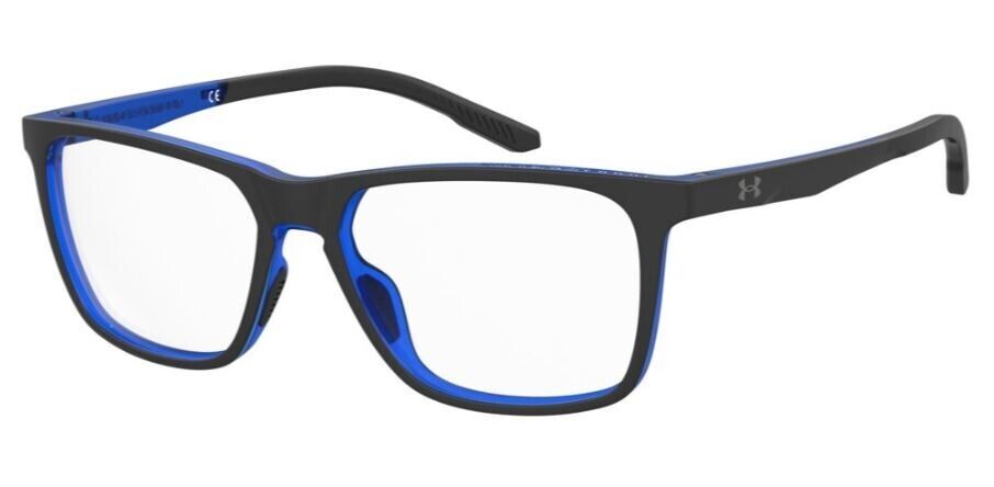 Under Armour UA 5043/G 0D51 Black/Blue Rectangle Men's Eyeglasses
