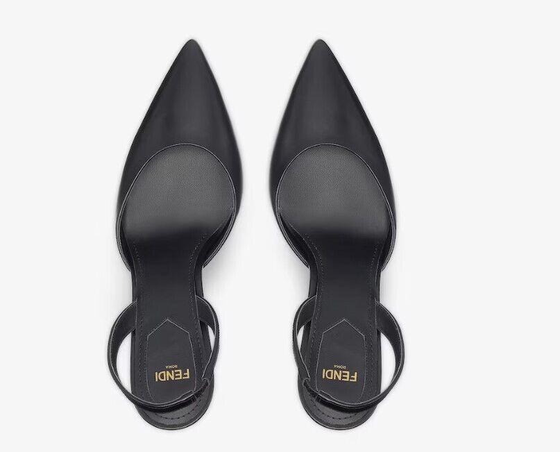 Fendi First Black leather high-heeled slingback Pumps Fendi 8J8367NA7 F0QA1