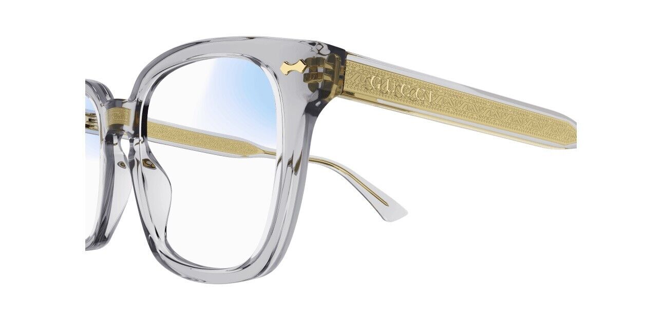Gucci GG0184S 001 Grey Rectangle Unisex Eyeglasses