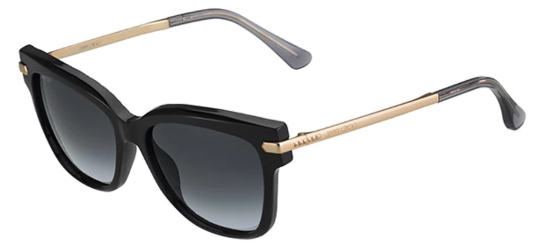 Jimmy Choo Ara/S N08/9O Black-Gold/Grey Gradient Cat Eye Women's Sunglasses