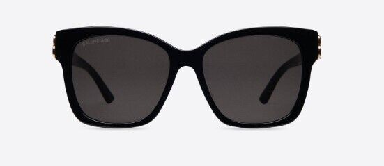Balenciaga BB0056S 001 Black/Grey Square Full-Rim Women's Sunglasses