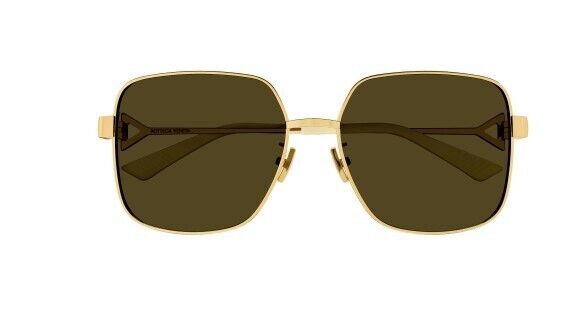 Bottega Veneta BV1199S 002 Gold/Brown Square Women's Sunglasses