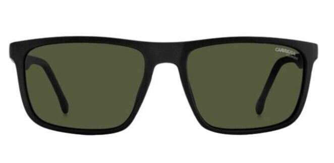 Carrera 8047/S 07ZJ/UC Black Green/Green Polarized Rectangle Men's Sunglasses