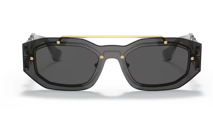 Versace 0VE2235 100287 - Transparent dark grey/ Dark grey Oval Men's Sunglasses