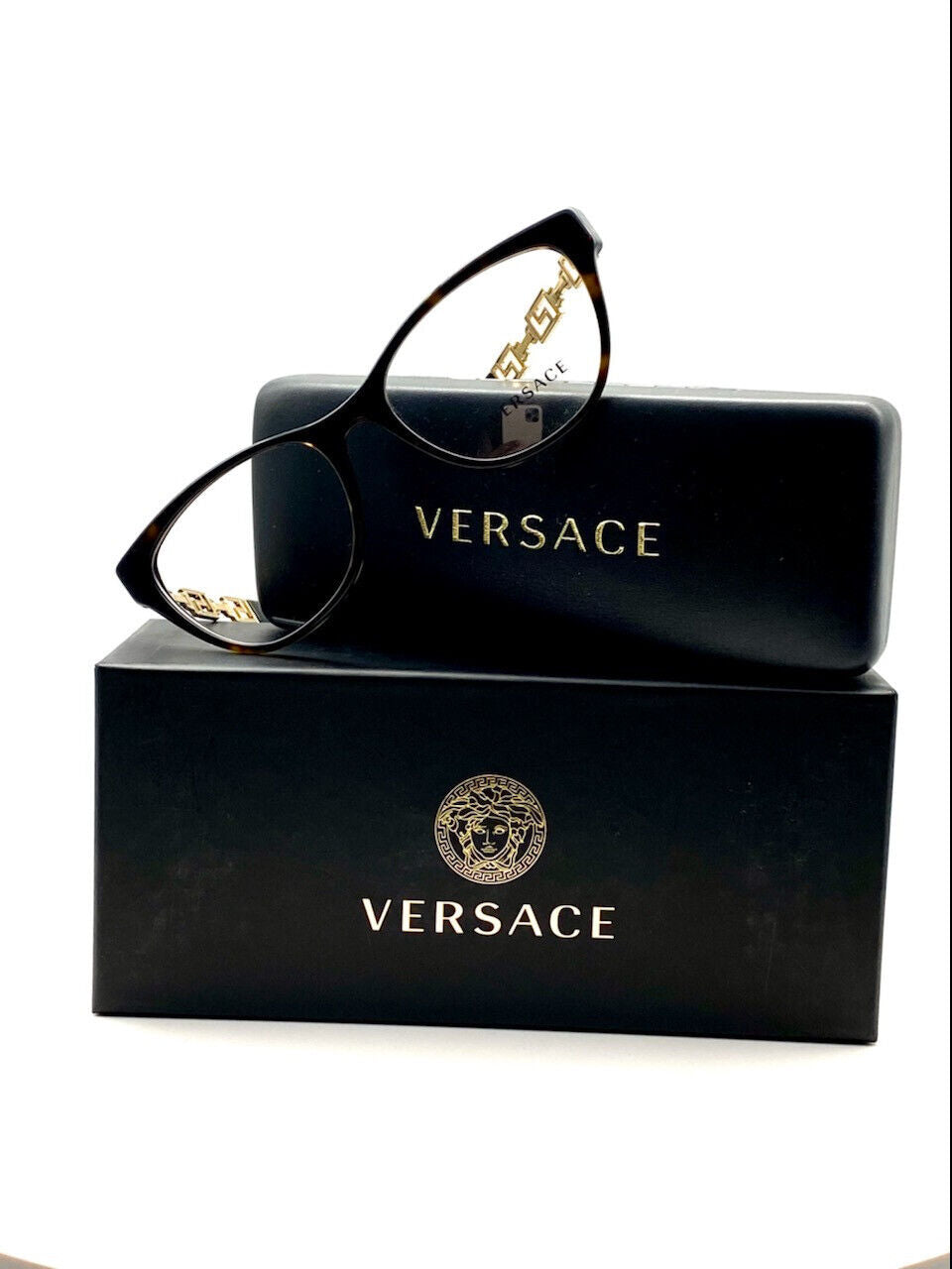 Versace VE3292 108 Havana Full-Rim Cat-Eye Women's Eyeglasses