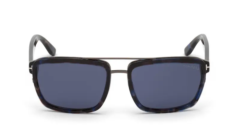 Tom Ford FT 0780 Anders 55V Blue Havana/Blue Square Men Sunglasses