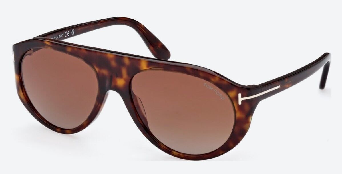 Tom Ford FT 1001 Rex-02 52F Shiny Dark Havana/Brown Gradient Sunglasses