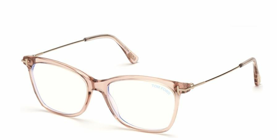 Tom Ford Women's FT 5712-B 072 Transparent Pink/Blue Block Eyeglasses