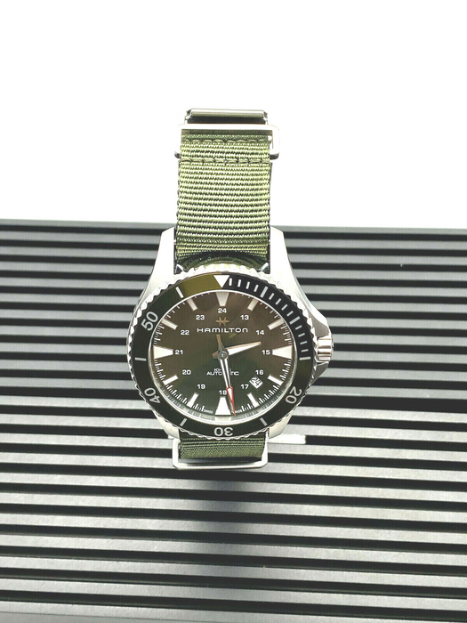 Hamilton Khaki Navy Scuba Automatic 40mm Green Strap Men's Watch H82375961