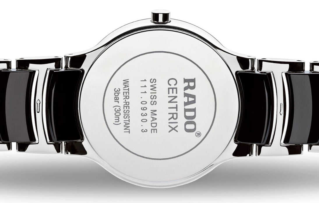 Rado Centrix Diamonds Quartz Black Dial Stainless Steel Case 28mm Women's Watch R30935712